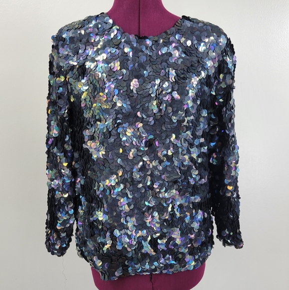 VTG Imperial Handi Crafts sequin top - Picture 7 of 8
